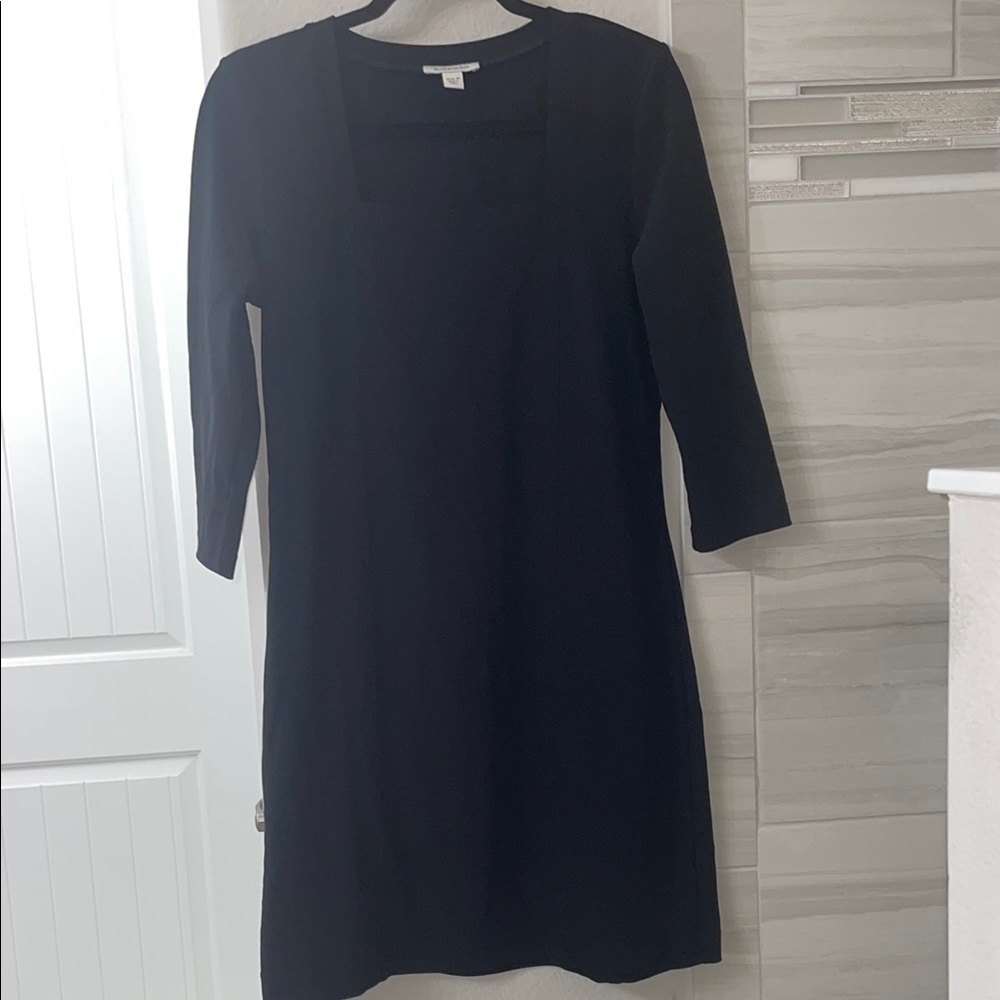 Boston Proper Black Cocktail Square Neck Stretch Dress